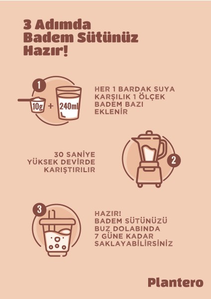 Badem Sütü Bazı Konsantre (250Gr, %100 Badem, Şekersiz)