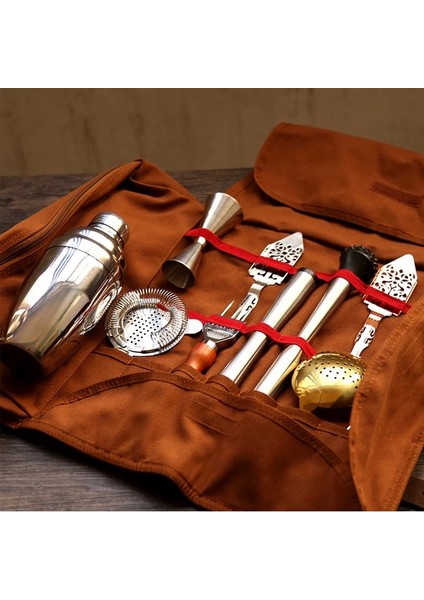 Bar Barmen Taşıma Çantası Yaratıcı Barmen Tuval Araç Seti Paketi Bar Araçları Kokteyl Çalkalayıcı Seti Saklama Çantası Sadece (Yurt Dışından) modelleri