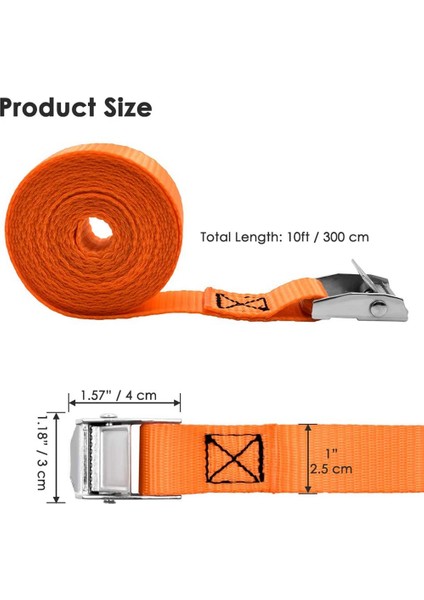 Bağlama Askıları Çinko Alaşımlı Kam Kilidi ile Bağlama Askıları, Kargo, Dişli, Bisikletler ve Daha Fazlası Için Toka (4 Paket)(Yurt Dışından)