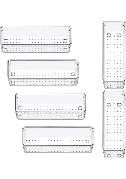 Adet Çekmece Düzenleyici, Şeffaf Masa Çekmece Düzenleyici Tepsiler Makyaj, Takılar, Yatak Odası Şifonyerindeki Gereçler Için Saklama Tepsisi