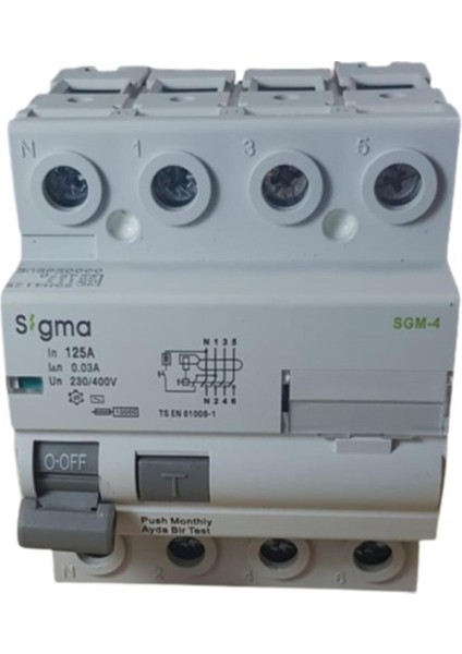 4x125A 30MA Kaçak Akım Rölesi 5'li