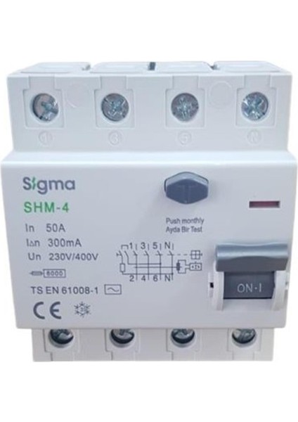 4x50A 300MA Kaçak Akım Rölesi 5'li