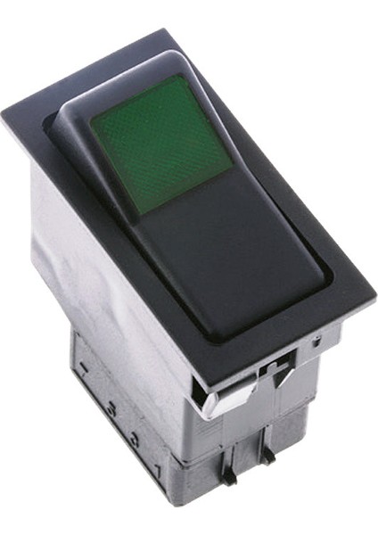 Universal Yeşil Lensli Anahtar Düğme 3 Pin Rocker Switch - Ampullü 12V