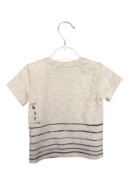Gri Kravat Baskılı T-Shirt