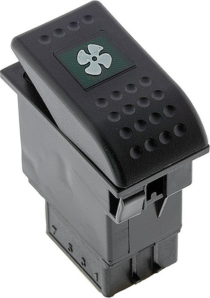 Universal Fan Düğmesi Anahtarı 4 Pin Rocker Switch Buton - Ampullü 24V