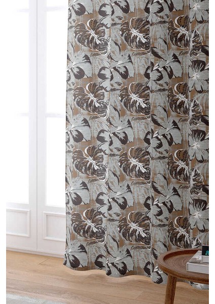 Gri Çiçekli Dijital Baskılı Perde CGH494-PR fiyatları