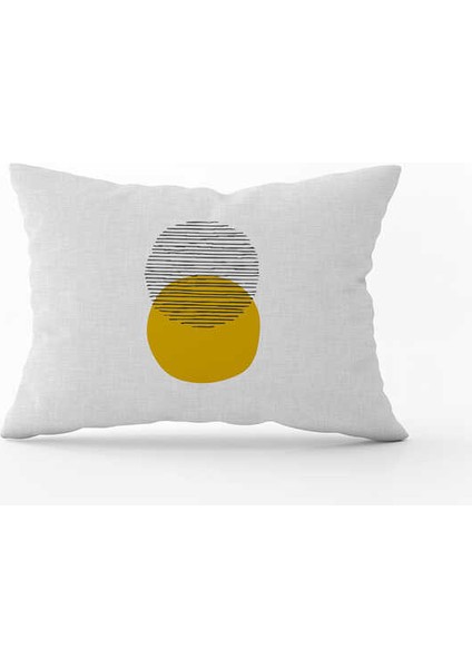 Sarı Siyah Modern Soyut Desenli Dijital Baskılı Kırlent Yastık Kılıfı CGH735-3550 Çift Tarafı Baskılı