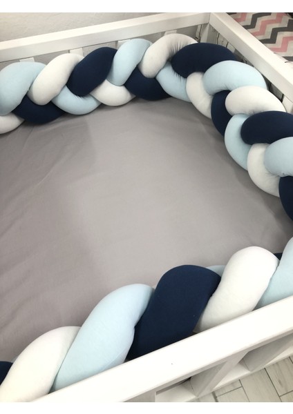 Guldesıgn 3 Lü Model Örgü Koruma Lacivert Mavi Beyaz