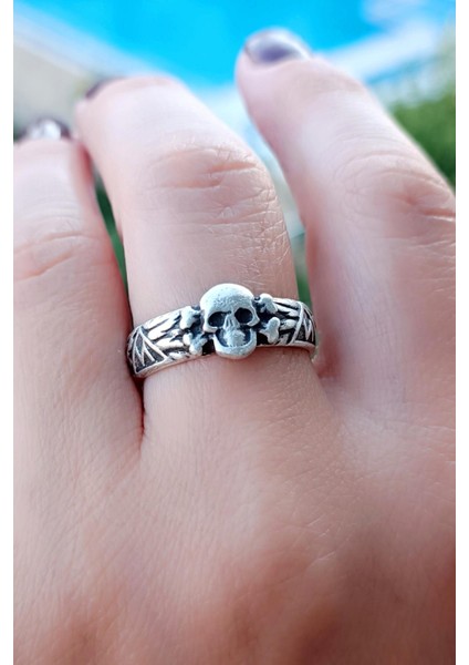 Kuru Kafa Şekilli Antik Gümüş Kaplama El Yapımı Ayarlanabilir Unisex Yüzük fiyatları