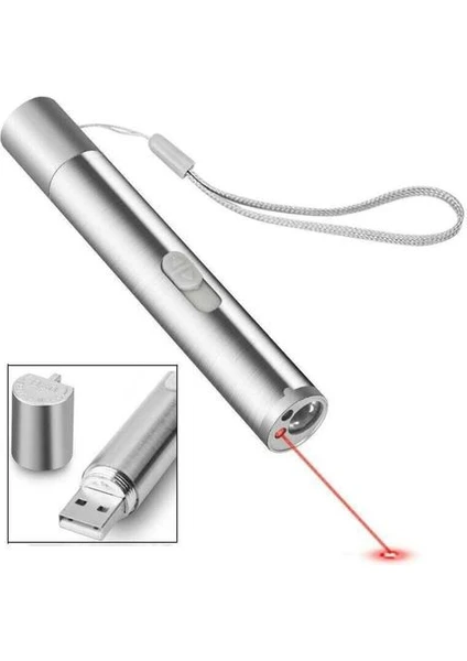 3 1 Şarj Edilebilir USB Powered Cat Lazer Pointer Oyuncaklar Kediler Eğitim El Feneri