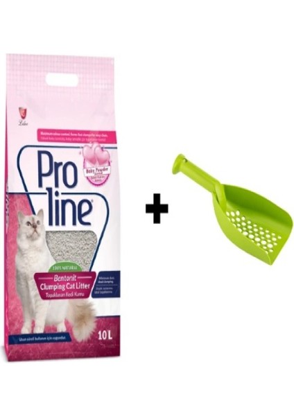 Pro Line Bebek Pudralı Kedi Kumu 10 Lt + Kürek