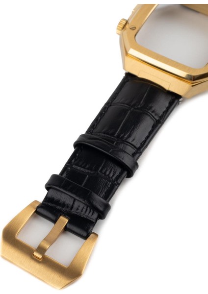 Apple Watch Se 44 mm Uyumlu Modifikasyon Kiti Hublot Tasarım Paslanmaz Çelik Kasa & Deri Kordon indirimleri