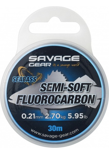 Savage Gear Semi-Soft Fluorocarbon Seabass 30 M Clear 0.25MM