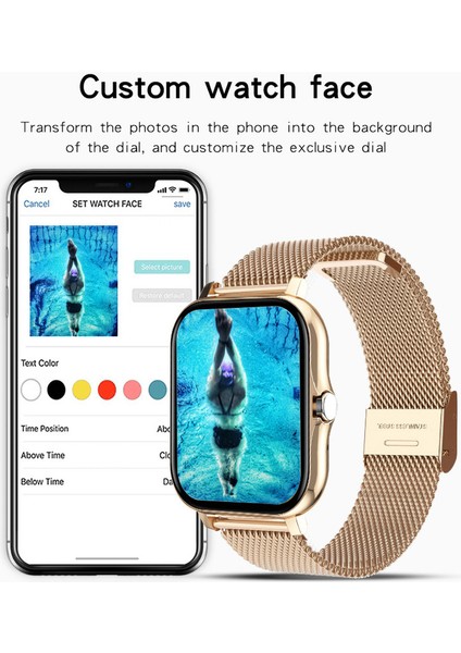 Lovehome Y13 Akıllı Spor Kol Saati - Altın (Yurt Dışından) fırsatları