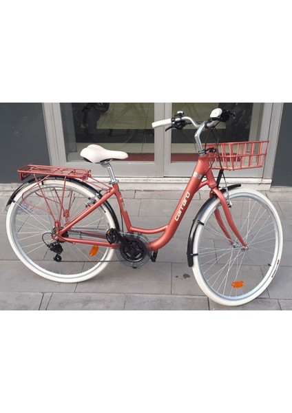 Juliet 28 V Fren 21 Vites Şehir Bisikleti Mat Kiremit-Krom-Krem 43 cm Kadro