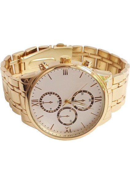 Altın Sarı Metal Kasa ve Kordon Altın Sarı Erkek Kol Saati CHES212 fiyatları