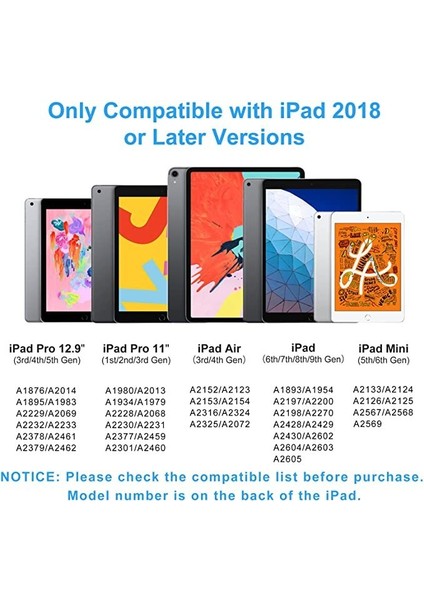 Ipad 10.2 9.nesil Uyumlu Avuç Içi Reddetmeli Dokunmatik Özel Yazı Çizim Kalemi