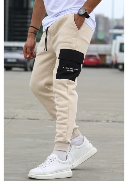 Açık Bej Cep Detaylı Eşofman Altı 5475