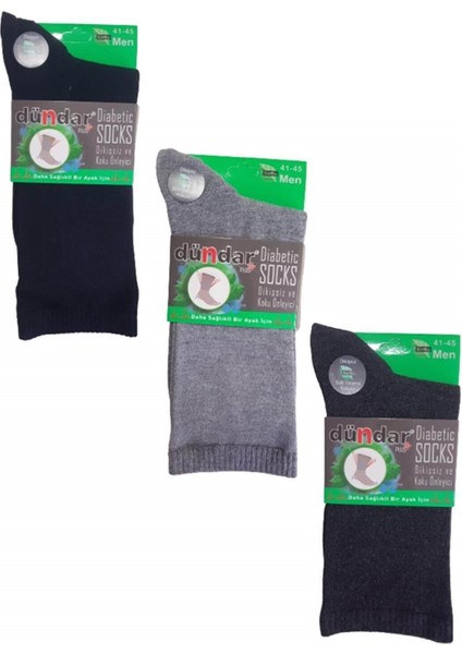 3'lü Paket Bambu Dikişsiz Lastiksiz Erkek Şeker Çorap