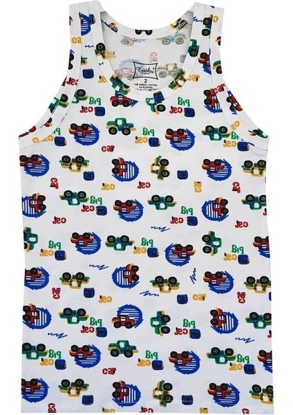 3'lü Paket Elastan Emprime Desenli Erkek Çocuk Atlet modelleri