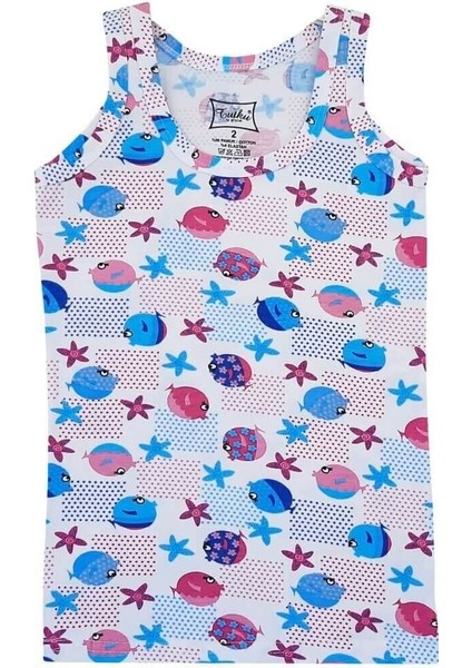 3'lü Paket Elastan Emprime Desenli Geniş Askı Kız Çocuk Atlet fırsatları