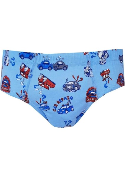 3'lü Paket Desenli Elastan Emprime Erkek Çocuk Slip