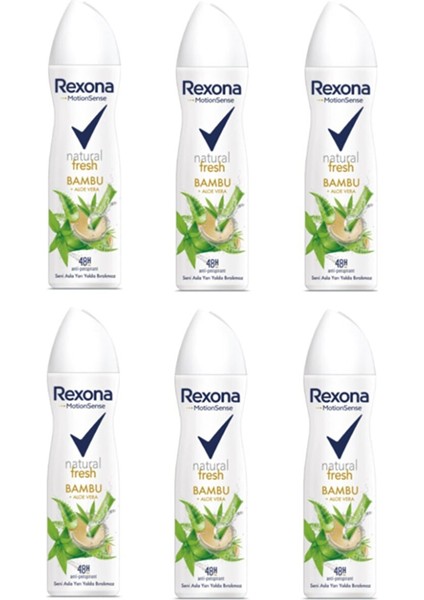 Bayan Deodorant Natural Fresh Bambu ve Aloe Vera 150 ml x 6