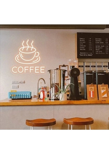 Coffee Neon LED Dekoratif Duvar Aydınlatması