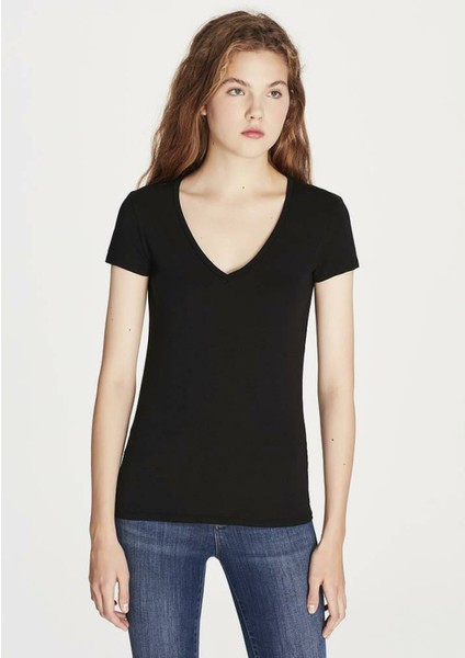 Mavi V Yaka Kadın T-Shırt 162769-900 fiyatları