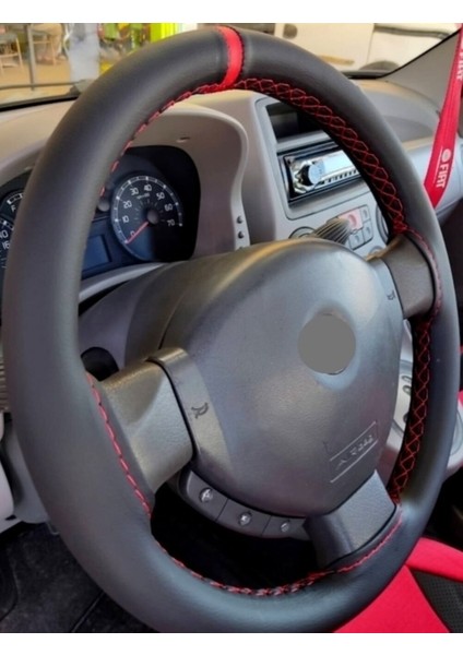 Dikmeli Direksiyon Kılıfı Soft Kırmızı Yüzüklü