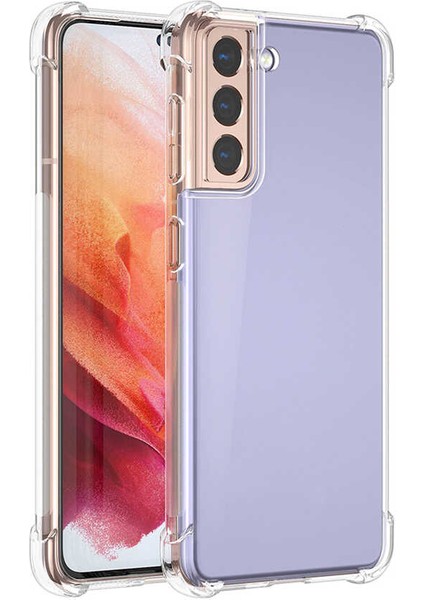Samsung Galaxy S21 Kılıf Ultra Korumalı Şeffaf Anti Shock Kılıf + Nano Ekran Koruyucu