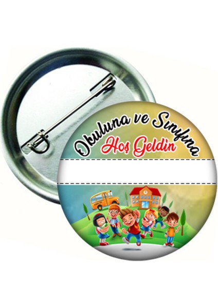 20 Adet - Okuluna ve Sınıfına Hoş Geldin Öğrenci Yaka Rozeti