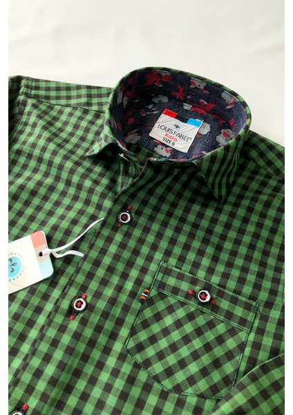 Yeşil Siyah Kareli Uzun Kollu Çocuk Gömleği fiyatları