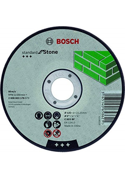 Bosch Kesme Diski, Düz, Standart, Taş Için C 30 S Bf 22,23 mm 3,0 Mm, Gri, 2608603177 modelleri