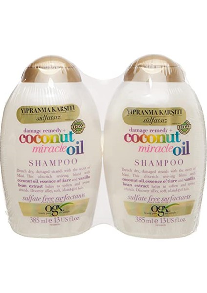 Coconut Miracle Oil Şampuan 2'Li (2x385 Ml)