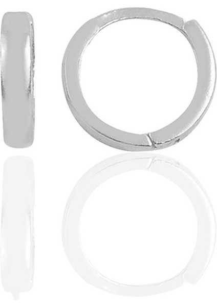 Gümüş Rodyumlu 12 mm Halka Küpe