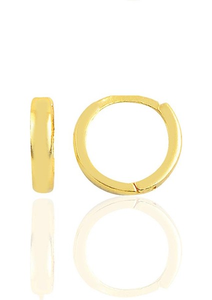 Gümüş Altın Yaldızlı 11 mm Halka Küpe Tragus Piercing Helix Kıkırdak Küpesi