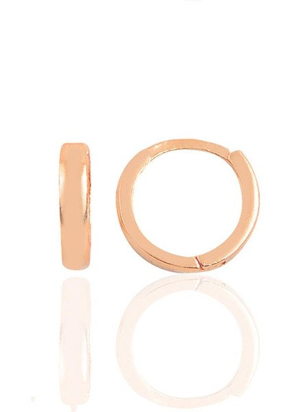 Gümüş Rose 10 mm Halka Küpe Tragus Piercing Helix Kıkırdak Küpesi
