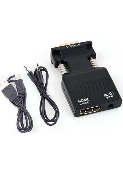 2170 VGA To HDMI Dönüştürücü Çevirici Kablo Adaptör Görüntü Ses Destekli