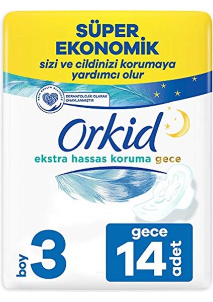 Ekstra Hassas Koruma Hijyenik Ped Gece Süper Ekonomik Paket 14 Ped