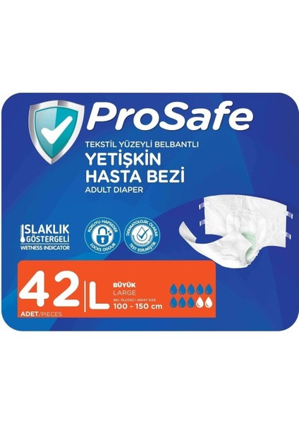 Belbantlı Hasta Bezi L 42 Adet ( 7'Li 6 Paket )