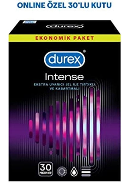 Intense 30'lı Uyarıcı Jelli ve Tırtıklı Prezervatif fiyatları