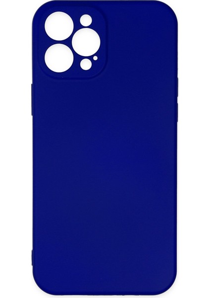 Apple iPhone 12 Pro Max Kılıf Nano Içi Kadife Silikon - Lacivert