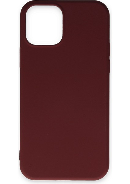Apple iPhone 12 Kılıf Nano Içi Kadife Silikon - Bordo