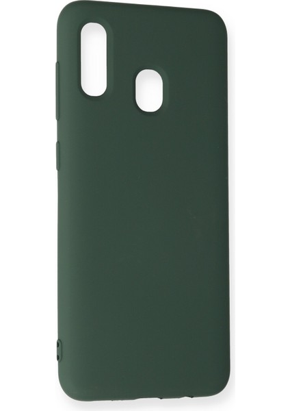 Samsung Galaxy A20 Kılıf Nano Içi Kadife Silikon - Koyu Yeşil fiyatları