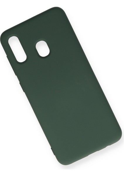 Samsung Galaxy A20 Kılıf Nano Içi Kadife Silikon - Koyu Yeşil modelleri