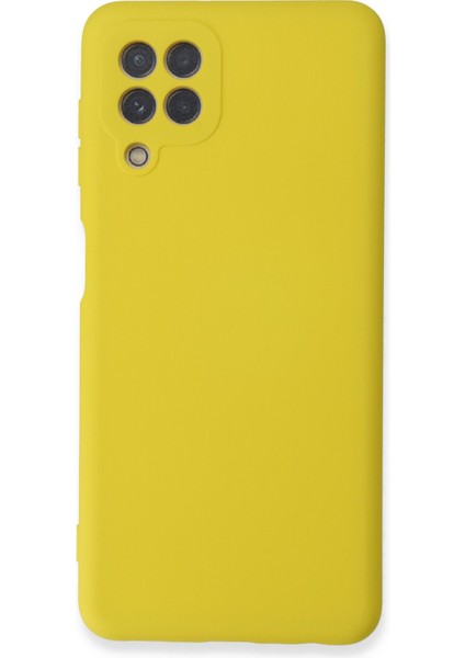 Samsung Galaxy M22 Kılıf Nano Içi Kadife Silikon - Sarı