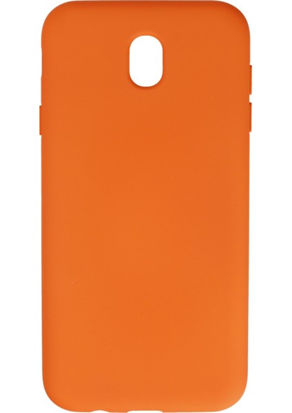 Samsung Galaxy J7 Pro / J730 Kılıf Nano Içi Kadife Silikon - Turuncu