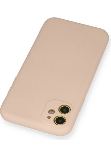 Apple iPhone 11 Kılıf Nano Içi Kadife Silikon - Pudra modelleri
