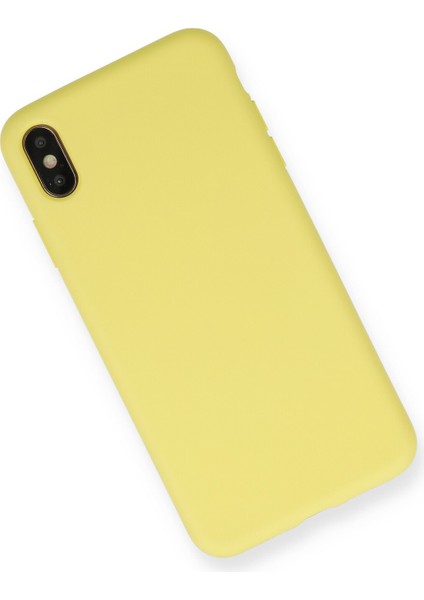 Apple iPhone Xs Max Kılıf Nano Içi Kadife Silikon - Mat Sarı fiyatları